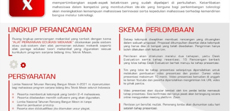 LOMBA NASIONAL TAHUNAN RANCANG BANGUN MESIN Ke-10 (LNTRBM-X)